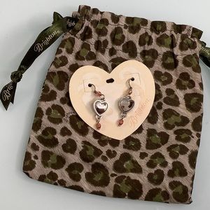 Brighton Chatelaine Heart Dangle hook earrings NWT